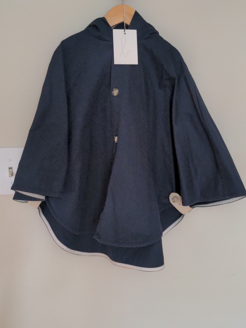 Atelier b Rain Cape 7-8 Years, Navy Blue, Raincoat, Spring, Summer, Hood